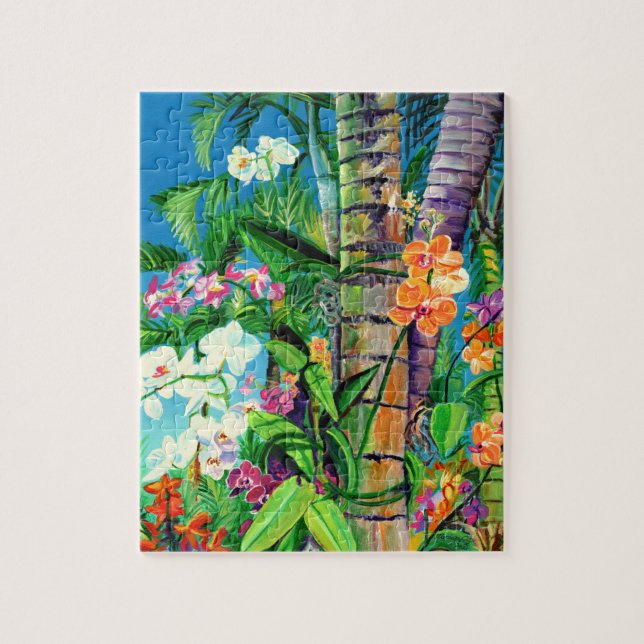 Hawaiian Colourful Orchid Garden Puzzle (Vertical)