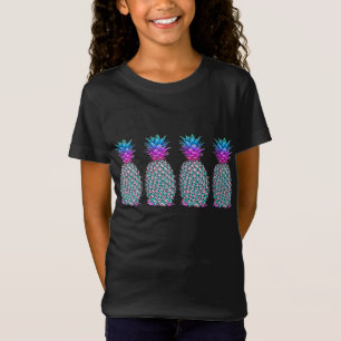 Hawaiian Colourful Tropical Pineapples Fruit Summe T-Shirt