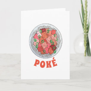 Hawaiian Cuisine Ahi Tuna Poké Bowl Hawaii Food Card