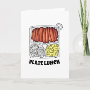 Hawaiian Cuisine Plate Lunch Rice Macaroni Salad Card