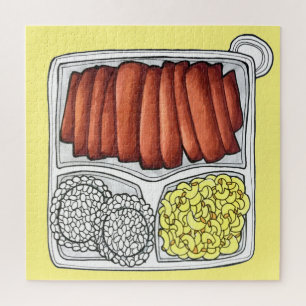 Hawaiian Cuisine Plate Lunch Rice Macaroni Salad Jigsaw Puzzle