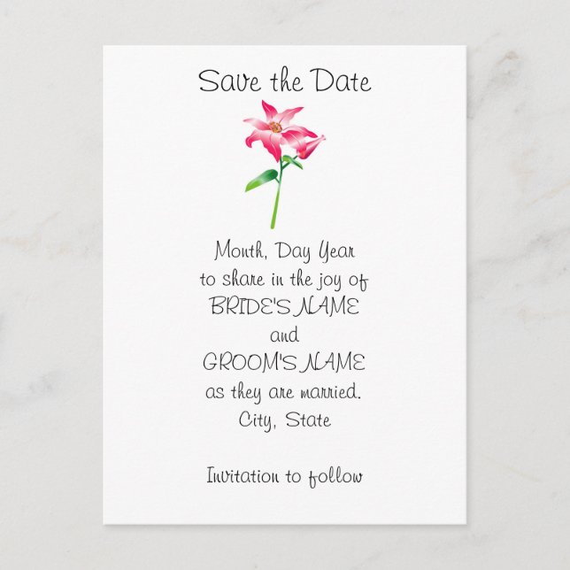 Hawaiian Customisable Save the Date Announcement Postcard (Front)