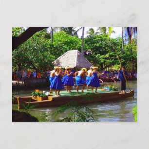 Hawaiian Dancers in Blue Postcard