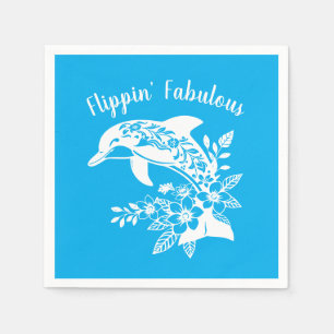 Hawaiian Dolphin Flippin' Fabulous Blue Napkin