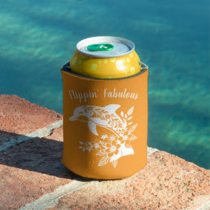 Hawaiian Dolphin Flippin' Fabulous Orange Can Cooler