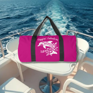 Hawaiian Dolphin Flippin' Fabulous Pink Duffle Bag