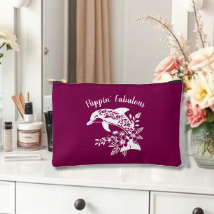 Hawaiian Dolphin Flippin' Fabulous Wine Colour Accessory Pouch