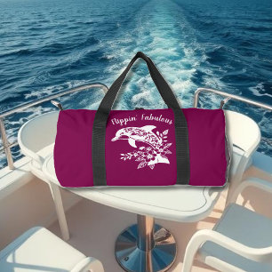 Hawaiian Dolphin Flippin' Fabulous Wine Colour Duffle Bag