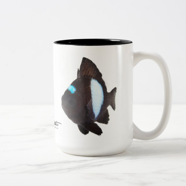 Hawaiian Domino Damselfish, Dascyllus albisella Two-Tone Coffee Mug (Right)