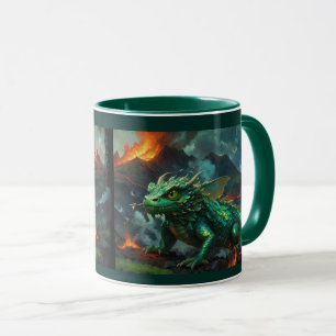 Hawaiian Dragon Warming Herself on Lava  Mug