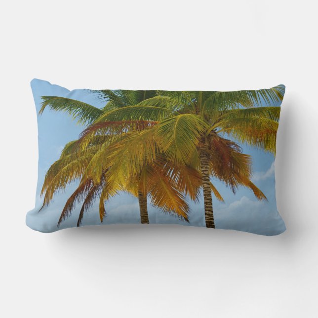 Hawaiian Exotic Beach Palm Trees Lumbar Cushion (Front)