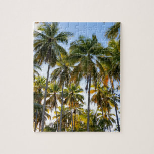Hawaiian Exotic Beach Palm Trees & Sky Jigsaw Puzzle