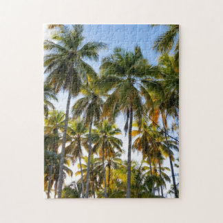 Hawaiian Exotic Beach Palm Trees & Sky Jigsaw Puzzle