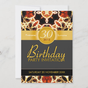 Hawaiian Fire Art Celebration Birthday Invitation