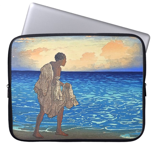 'Hawaiian Fisherman' - Charles W. Bartlett Laptop Sleeve (Front)