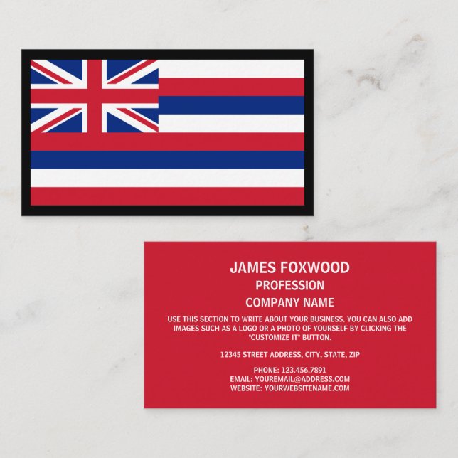 Hawaiian Flag, Flag of Hawaii Business Card (Front/Back)