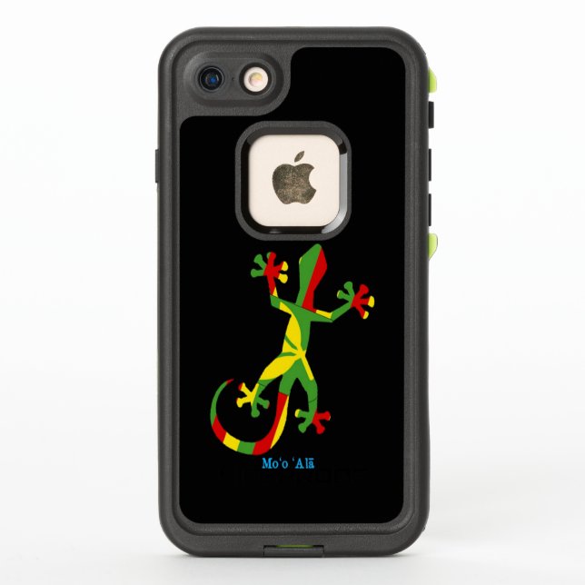 Hawaiian Flag Gecko LifeProof iPhone Case (Back)