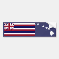 Hawaiian flag n islands bumper sticker