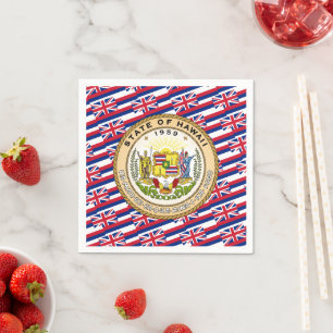 Hawaiian Flag & Seal, Flag of Hawaii Napkin