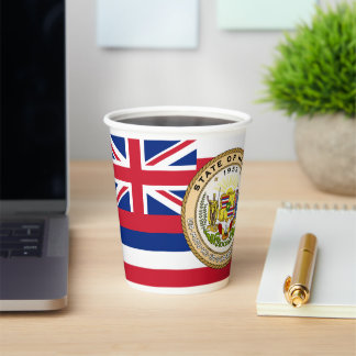 Hawaiian Flag & Seal, Flag of Hawaii Paper Cups