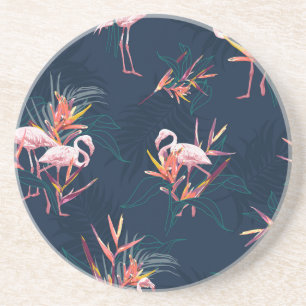 Hawaiian Flamingo: Tropical Vintage Artwork Coaster