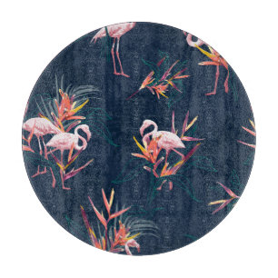 Hawaiian Flamingo: Tropical Vintage Artwork Cutting Board