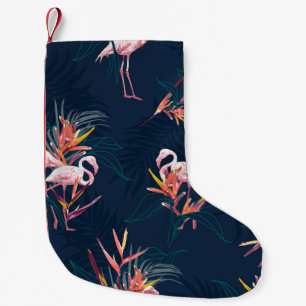 Hawaiian Flamingo: Tropical Vintage Artwork Small Christmas Stocking
