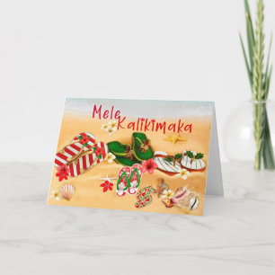 Hawaiian Flip Flop Mele Kalikimaka Card