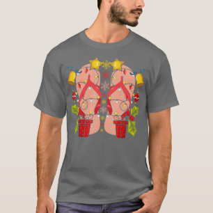 Hawaiian Flip Flops Christmas Lights Tropical Chri T-Shirt