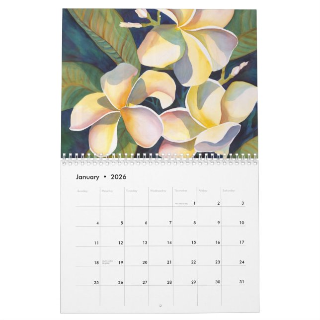 Hawaiian Floral Calendar (Jan 2026)