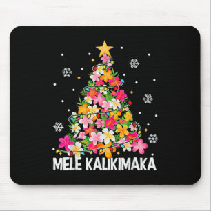 Hawaiian Floral Christmas Tree Mele Kalikimaka Tro Mouse Mat