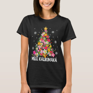 Hawaiian Floral Christmas Tree Mele Kalikimaka Tro T-Shirt