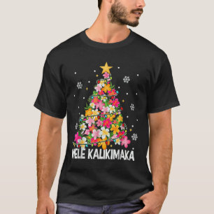 Hawaiian Floral Christmas Tree Mele Kalikimaka Tro T-Shirt