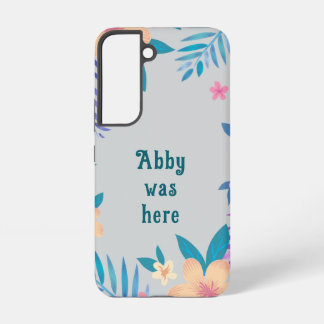 Hawaiian Floral Design on Grey Samsung Galaxy Case