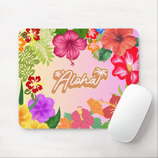 Hawaiian Floral Desk Accessory Mouse Mat