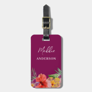 Hawaiian Floral  Luggage Tag