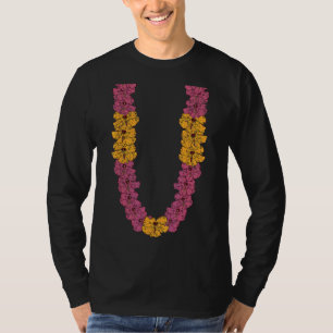 Hawaiian Flower Chain Hibiscus Summer Vacation Lei T-Shirt
