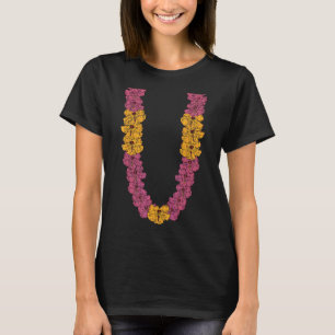 Hawaiian Flower Chain Hibiscus Summer Vacation Lei T-Shirt