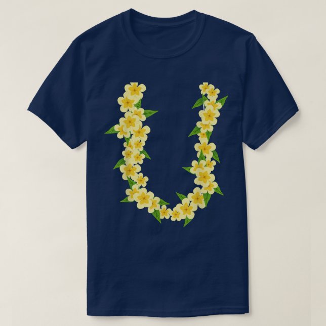 Hawaiian Flower Chain Tropical Summer Vacation Lei T-Shirt (Design Front)