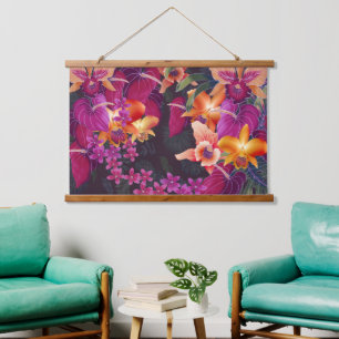 Hawaiian Flower Frenzy Hanging Tapestry