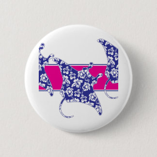 Hawaiian-Flower-Manta-Rays 6 Cm Round Badge