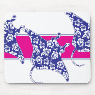 Hawaiian-Flower-Manta-Rays Mouse Mat