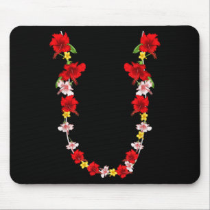 Hawaiian Flower Necklace Trocal Summer Flowers Lei Mouse Mat