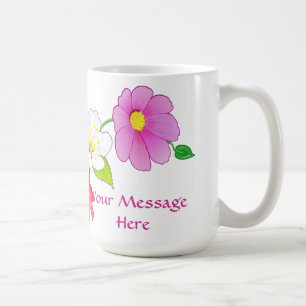 Hawaiian Flower Personalised Coffee Mugs with Name
