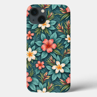 hawaiian flowers iPhone 13 case