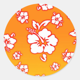 Hawaiian Flowers Classic Round Sticker