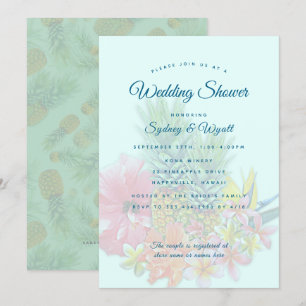 Hawaiian Flowers Couples Wedding Shower Invitation