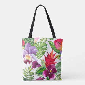 Hawaiian flowers jumbo tote bag