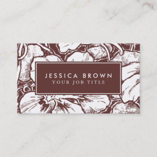 Hawaiian flowers line art Custom Business Card