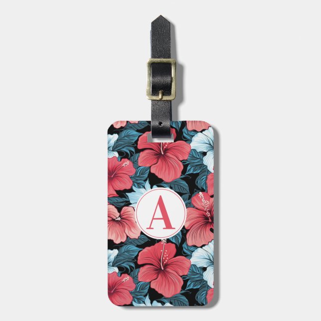 Hawaiian Flowers Luggage Tag (Front Vertical)